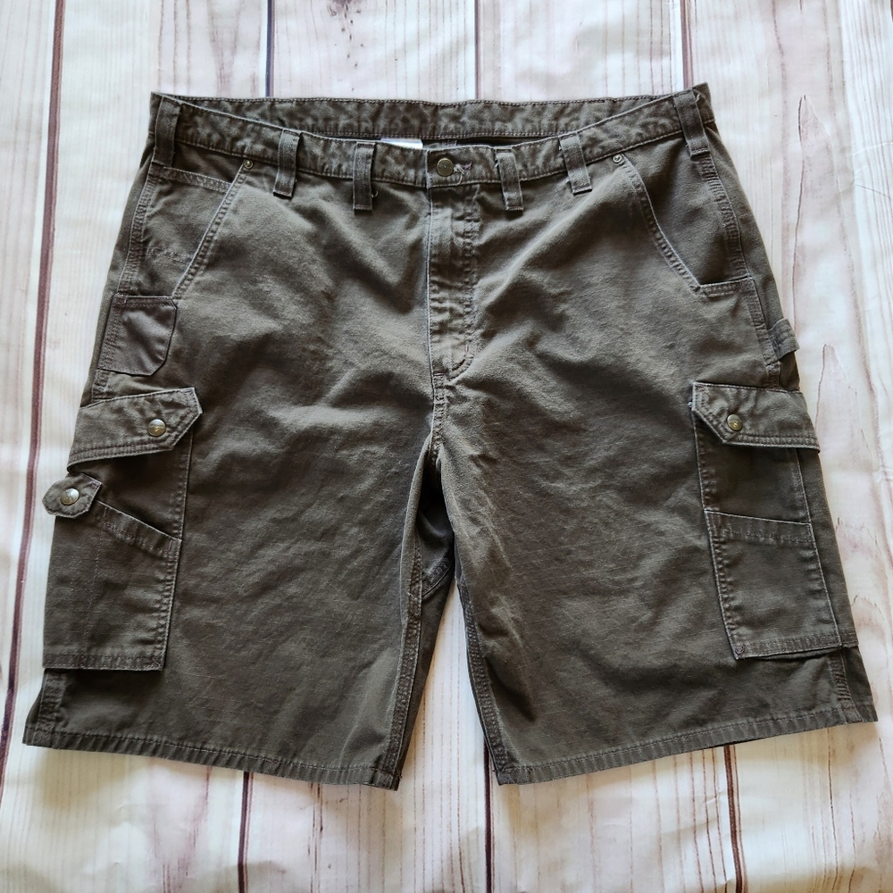 Carhartt "Cotton Ripstop Cargo Work Short" B357 Dark Brown | Men's Size 44 - Picture 2 of 10